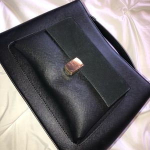 Zara business top handle purse with strap